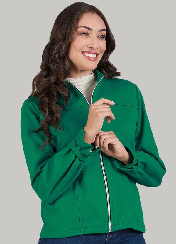 Soft Bonni - Jaqueta Adulto Feminino em Moletinho Verde