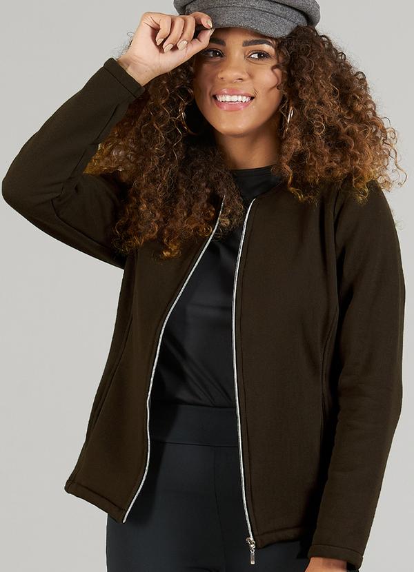 Soft Bonni - Jaqueta Adulto Feminino Moletom Marrom 2