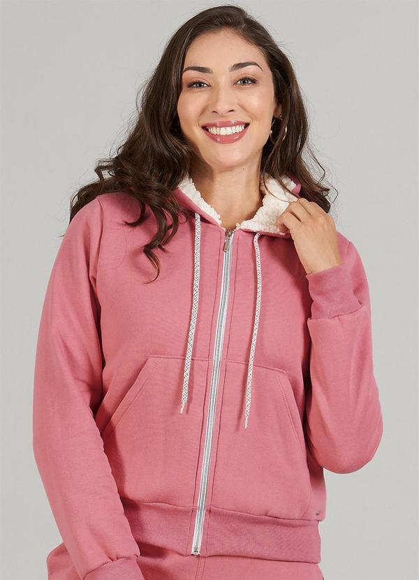 Soft Bonni - Jaqueta Adulto Feminino Moletom Rosa