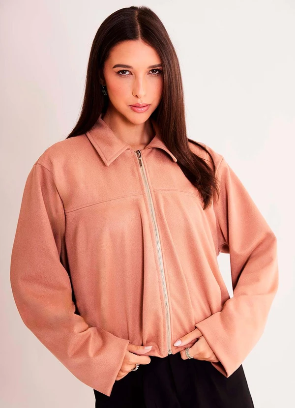 Sofie - Jaqueta Allure em Malha Suede Marrom