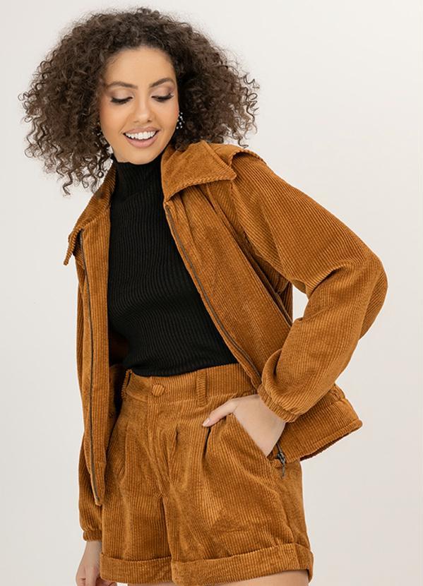 Angel - Jaqueta Ampla Veludo Cotele Marrom