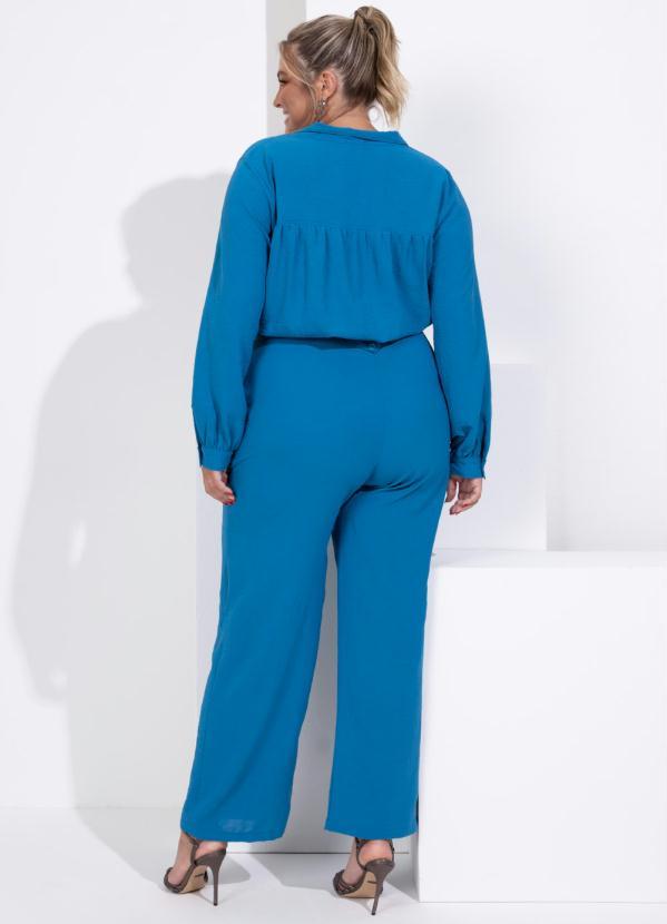 Quintess - Jaqueta Azul com Botões e Bolsos Funcionais 10