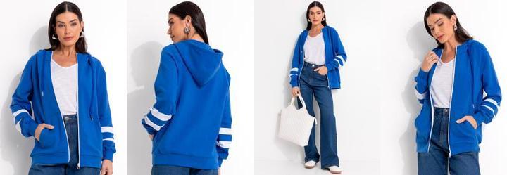 Jaqueta Azul em Molecotton