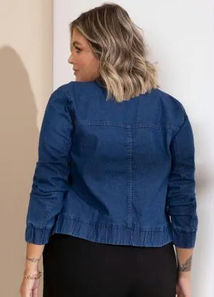 Quintess - Jaqueta Azul Jeans com Bolsos - QUINTESS