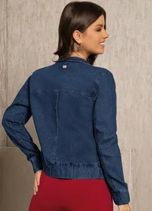 Quintess - Jaqueta Azul Jeans com Bolsos - QUINTESS