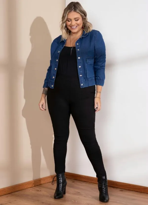 Quintess - Jaqueta Azul Jeans com Bolsos 13