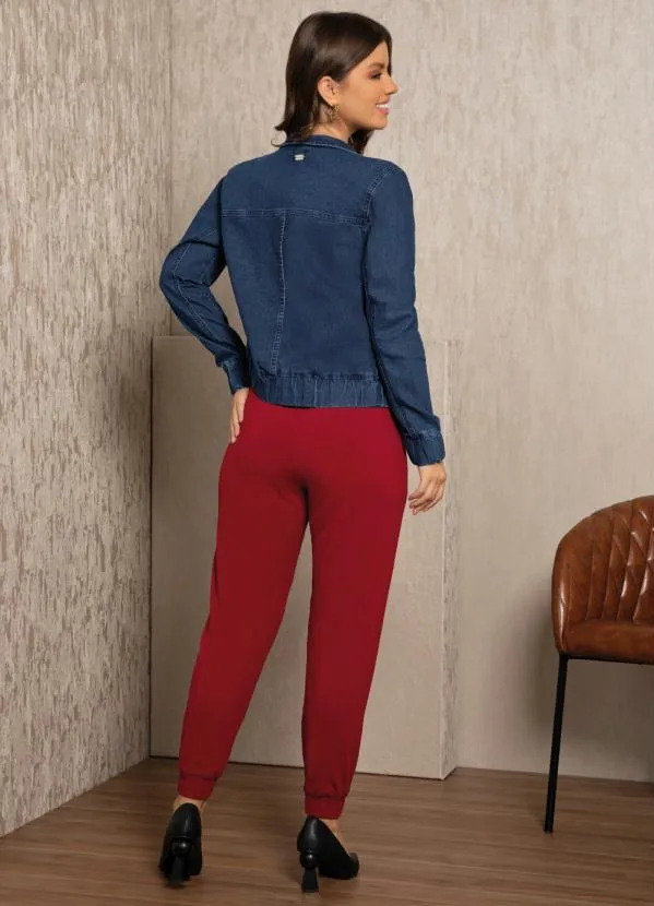 Quintess - Jaqueta Azul Jeans com Bolsos 5