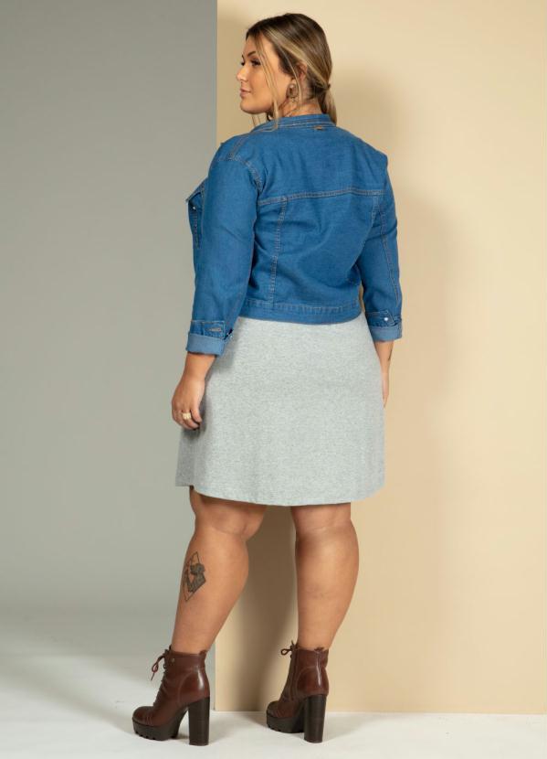 Quintess - Jaqueta Azul Jeans com Detalhes de Tachas 14