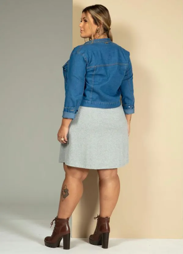 Quintess - Jaqueta Azul Jeans com Detalhes de Tachas 14