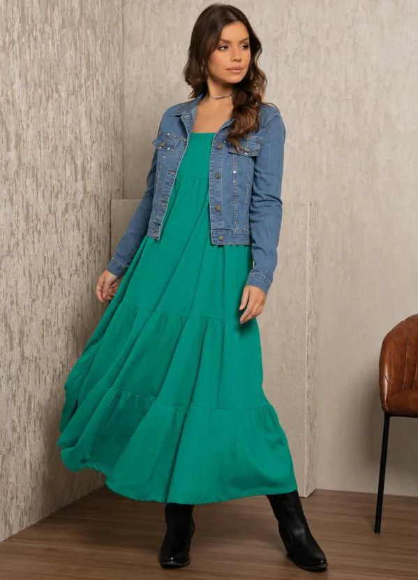 Quintess - Jaqueta Azul Jeans com Detalhes de Tachas 3