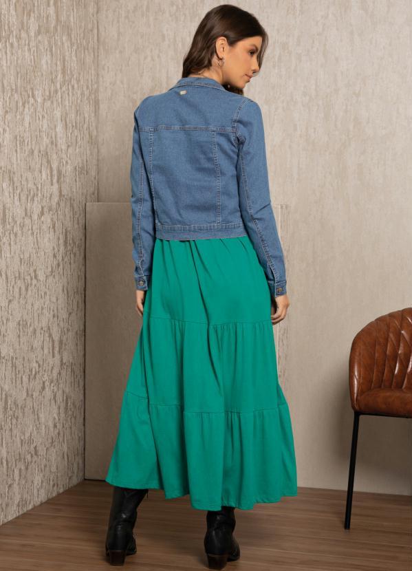 Quintess - Jaqueta Azul Jeans com Detalhes de Tachas 4