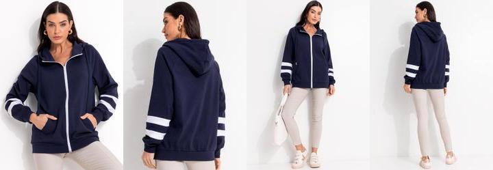 Jaqueta Azul Marinho em Molecotton