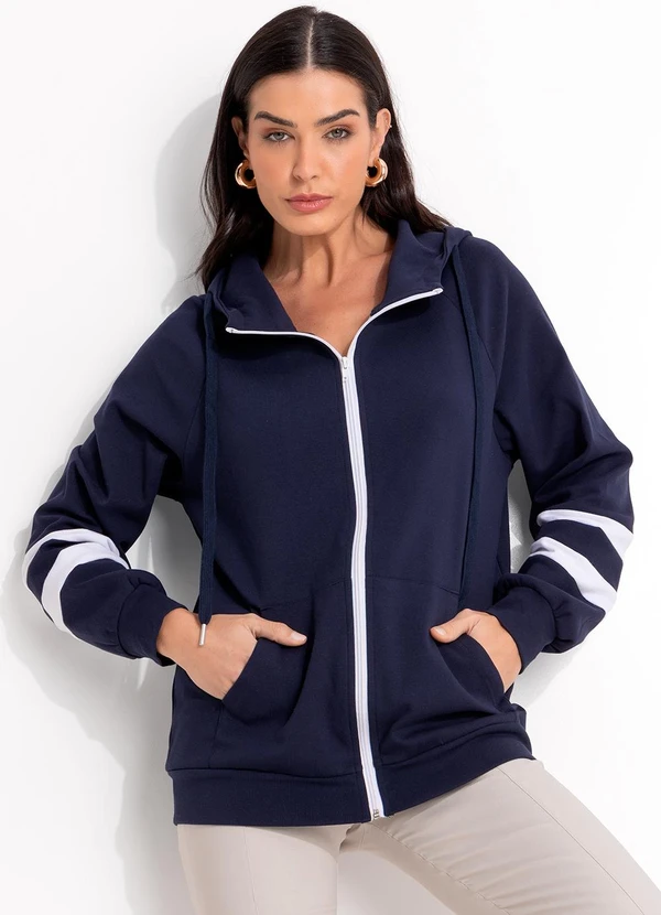 Quintess - Jaqueta Azul Marinho em Molecotton