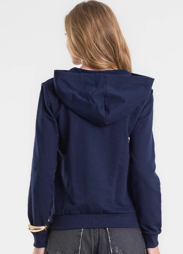 Rovitex - Jaqueta Básica Moletom Peluciado Azul 2