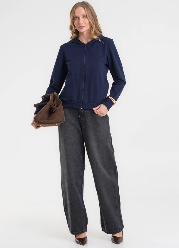 Rovitex - Jaqueta Básica Moletom Peluciado Azul 3