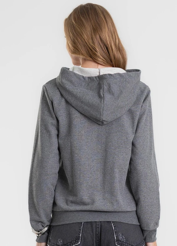 Rovitex - Jaqueta Básica Moletom Peluciado Cinza 2