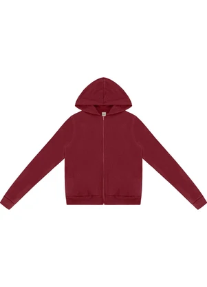 Rovitex - Jaqueta Básica Moletom Peluciado Vermelho - ROVITEX