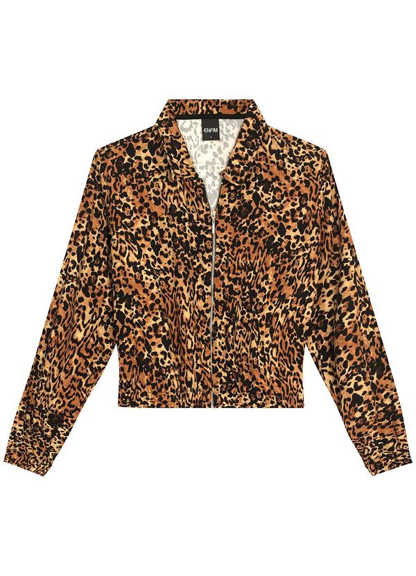 Enfim - Jaqueta Bomber Animal Print Marrom 4