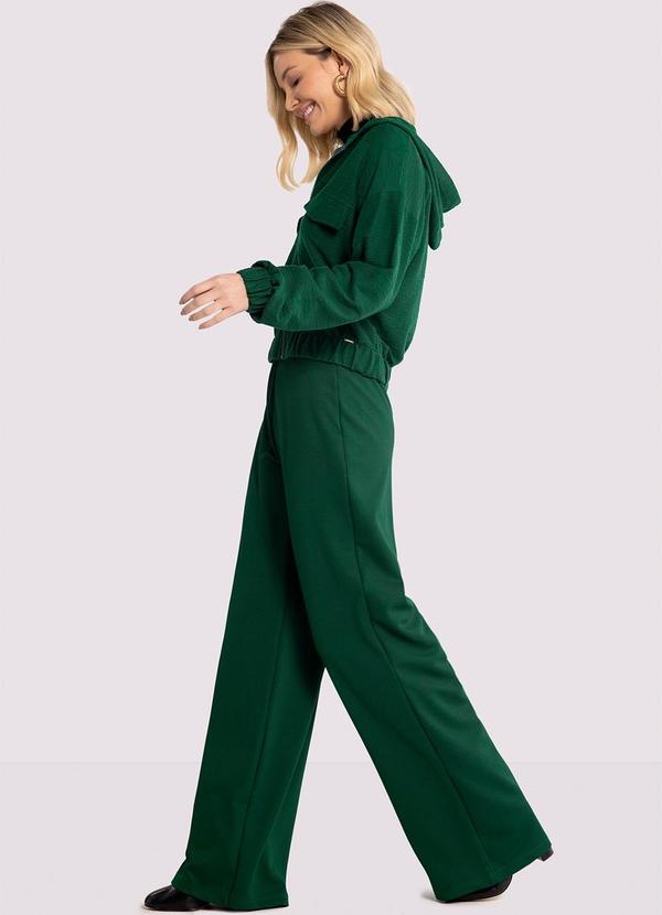 Lunender - Jaqueta Bomber com Capuz e Lapelas Verde 3