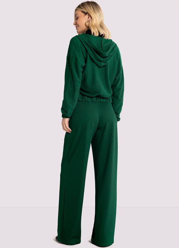 Lunender - Jaqueta Bomber com Capuz e Lapelas Verde 4