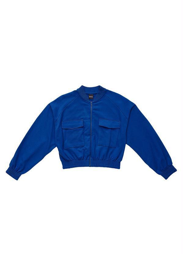 Enfim - Jaqueta Bomber em Moletom Azul