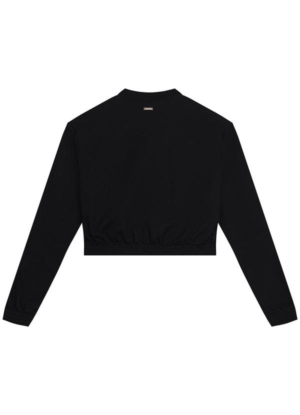 Enfim - Jaqueta Bomber em Moletom Preto 2