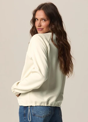Malwee - Jaqueta Bomber em Suedine Premium Off White - MALWEE