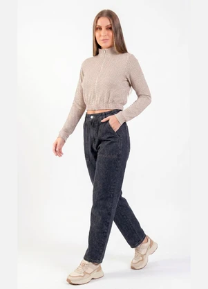Just Basic - Jaqueta Bomber Feminina Jacquard Bege - JUST BASIC