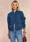 Doce Trama - Jaqueta Bomber Jardim Decor Branco - variação: Azul