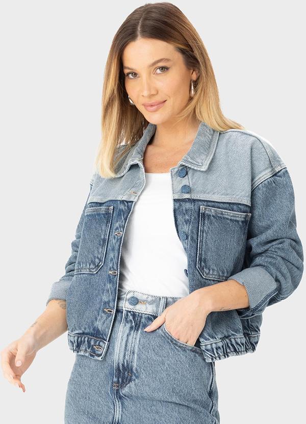 Enfim - Jaqueta Bomber Jeans Azul