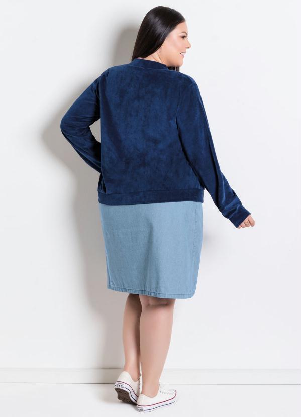 Outlet - Jaqueta Bomber Marinho Moda Evangélica 10