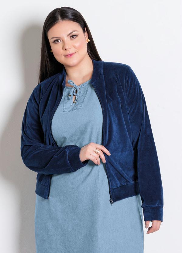 Outlet - Jaqueta Bomber Marinho Moda Evangélica 6