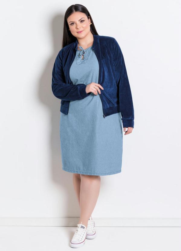 Outlet - Jaqueta Bomber Marinho Moda Evangélica 9