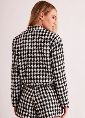 Sofie - Jaqueta Bomber New Ease em Plano Tweed Branco - SOFIE