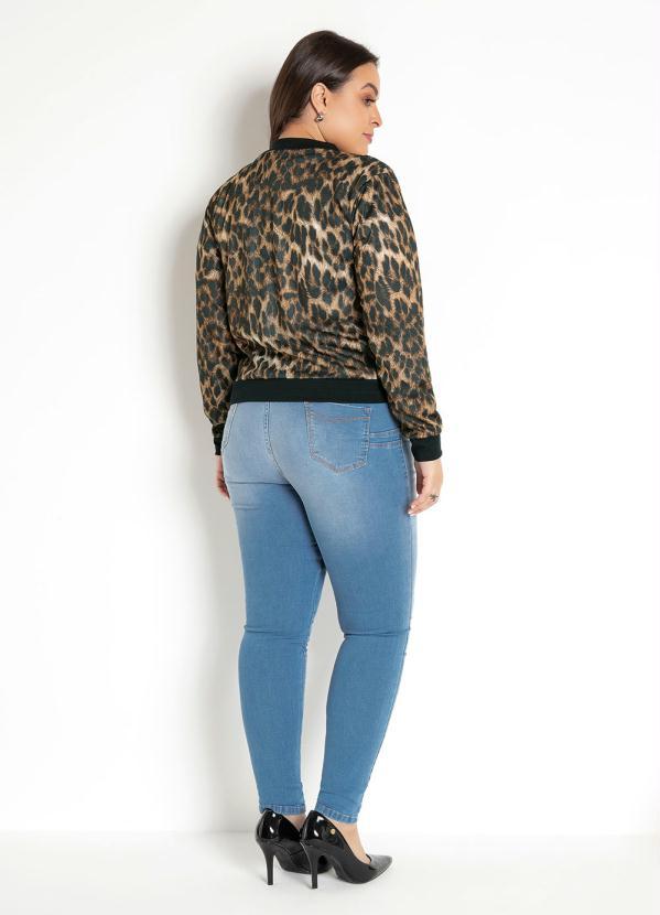 Moda Pop - Jaqueta Bomber Onça Marrom com Zíper 11