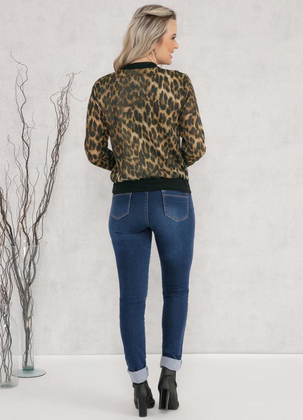 Moda Pop - Jaqueta Bomber Onça Marrom com Zíper 5