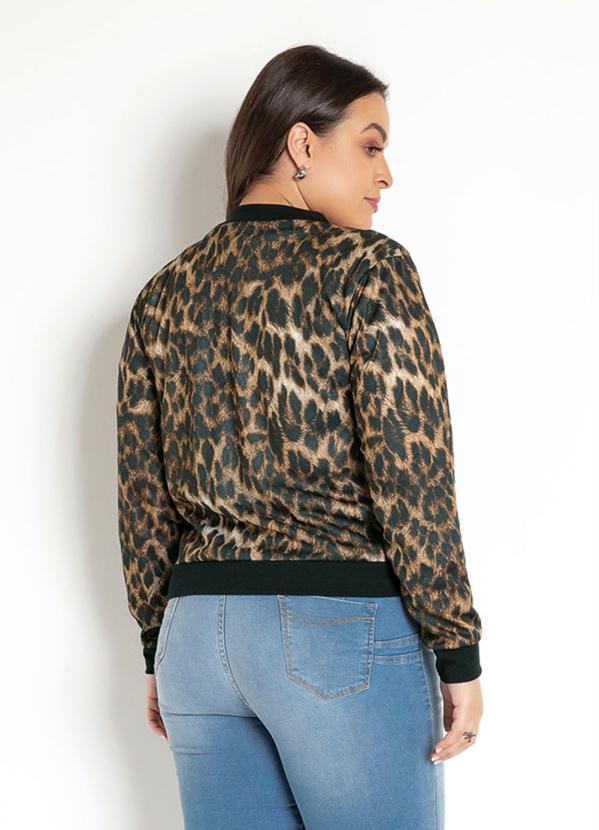 Moda Pop - Jaqueta Bomber Onça Marrom com Zíper 8