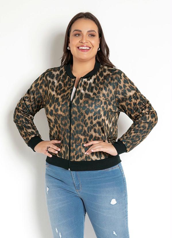 Moda Pop - Jaqueta Bomber Onça Marrom com Zíper 9