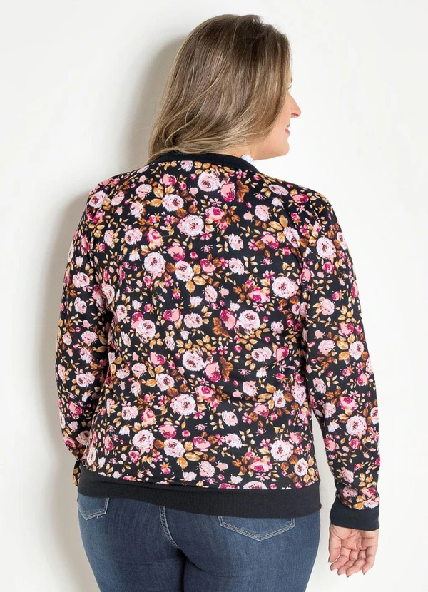 Moda Pop - Jaqueta Bomber Preta e Floral 18