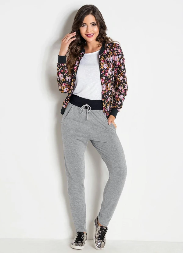 Moda Pop - Jaqueta Bomber Preta e Floral 10