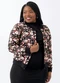 Moda Pop - Jaqueta Bomber Listrada Rosa - variação: Preta e Floral