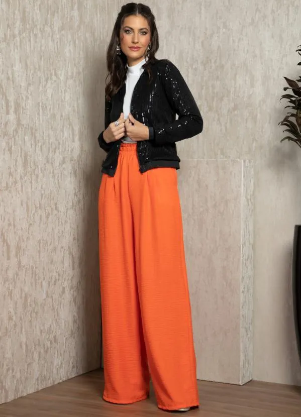 Quintess - Jaqueta Bomber Preta em Paetê 9