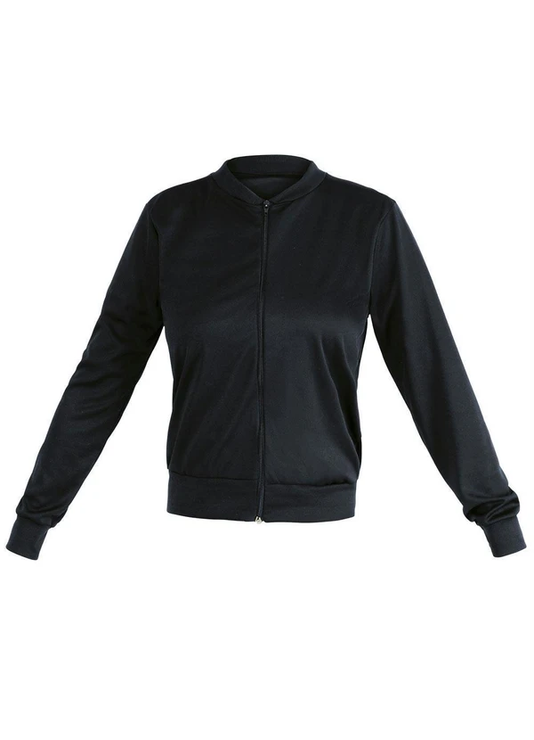 Moda Pop - Jaqueta Bomber Preto com Zíper 12