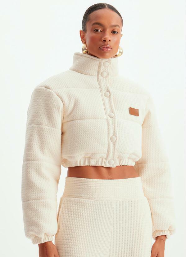 Lança Perfume - Jaqueta Bomber Puffer Bege