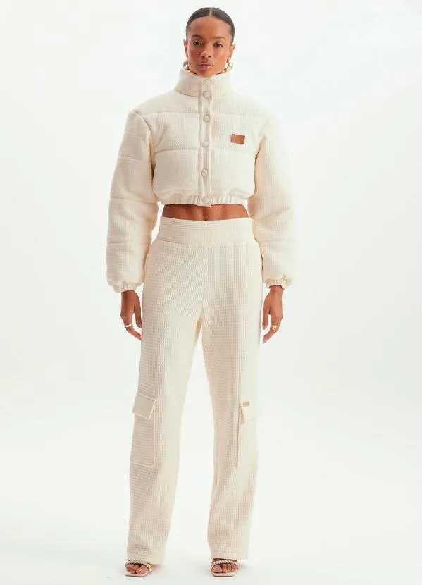 Lança Perfume - Jaqueta Bomber Puffer Bege 3