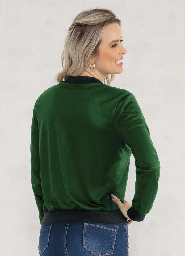 Moda Pop - Jaqueta Bomber Verde e Preta 2