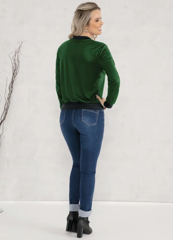 Moda Pop - Jaqueta Bomber Verde e Preta 4