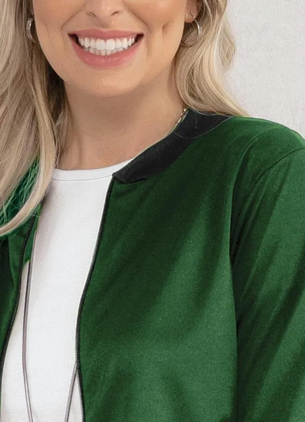 Moda Pop - Jaqueta Bomber Verde e Preta 5