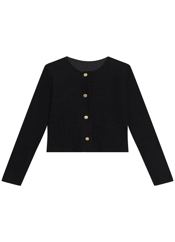 Enfim - Jaqueta Box Texturizada Preto