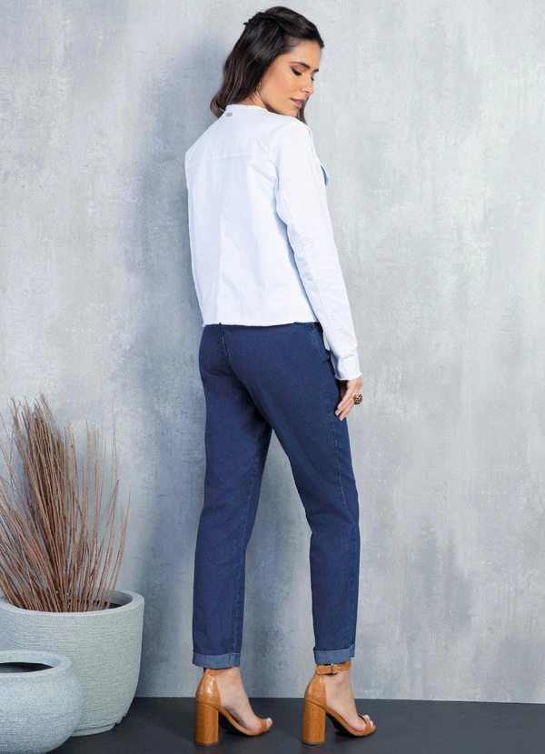 Quintess - Jaqueta Branca com Barra Desfiada 11